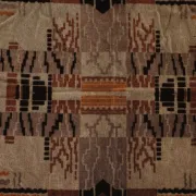 Art deco velour rug with fringes – 1930s, 142 x 91 cm