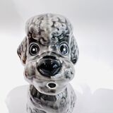 Pichet en barbotine caniche gris