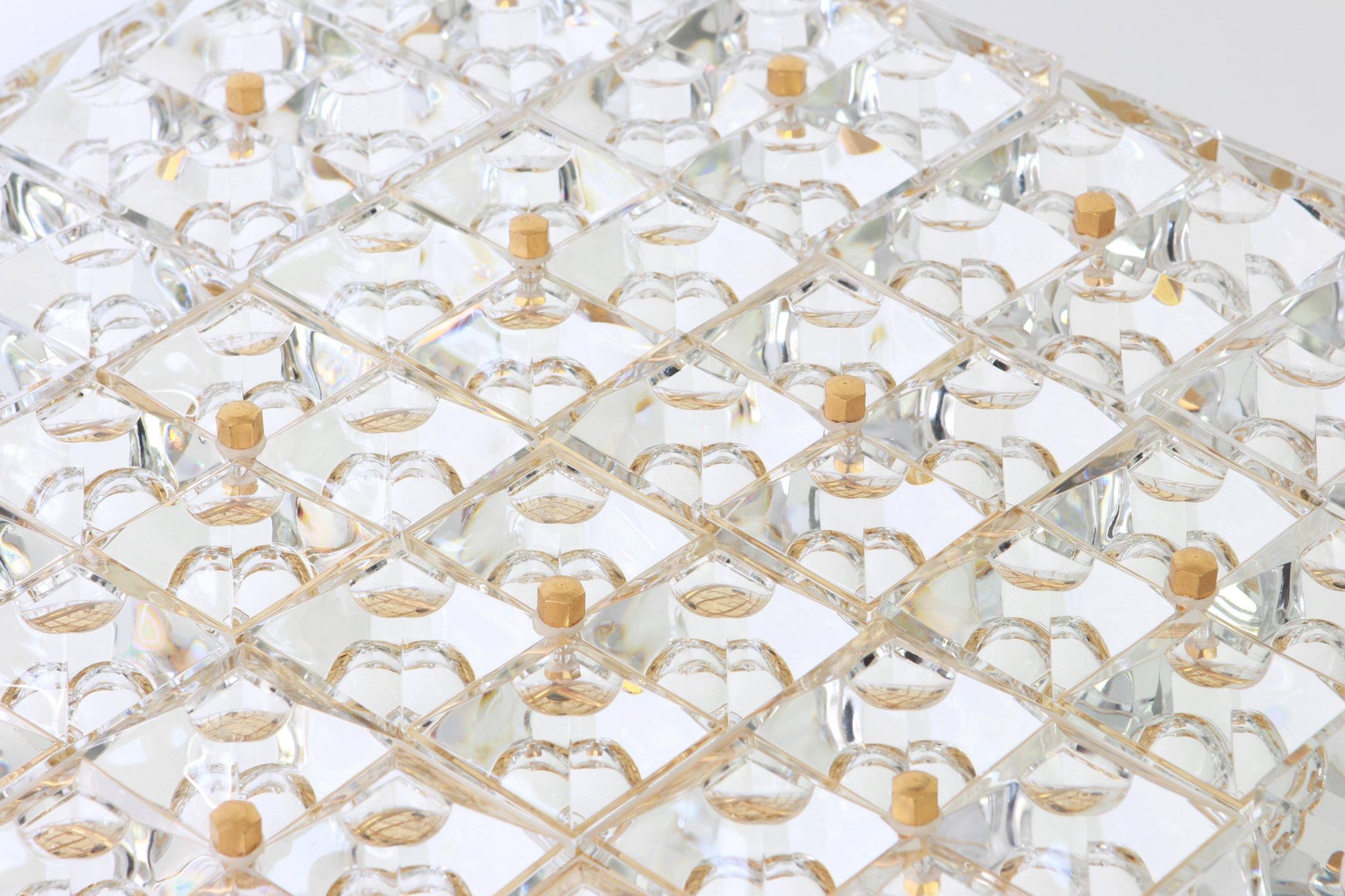 Large faceted crystal ceiling light by Kinkeldey, Germany, 1970s.