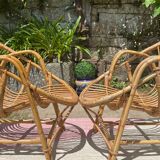 Pair of rattan armchairs