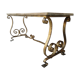 Travertine coffee table, golden foot