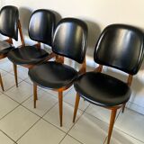 suite of 4 chairs from the 60s, "pegasus" model, from Baumann.
