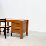 Solid elm desk by Roland Haeusler for Maison Regain