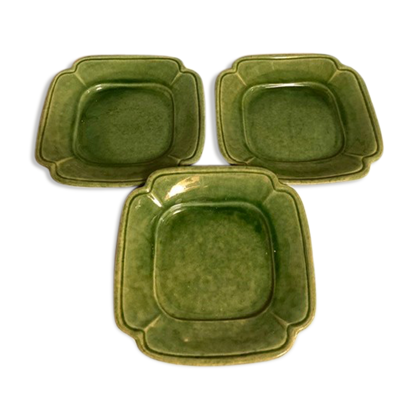 Biot green glazed earth plates