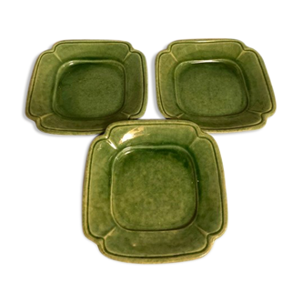 Biot green glazed earth plates