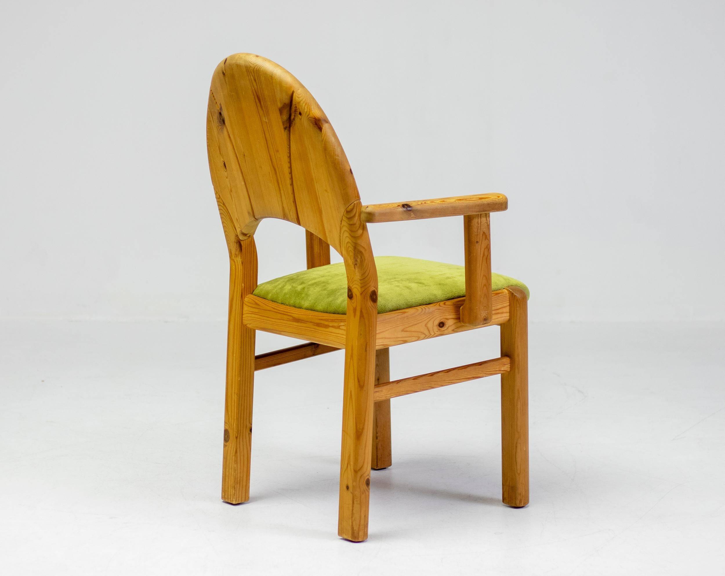 The Modern Scandinavian Oregon Pine Mid-Modern Dining Set - 4 Accent Chairs and 2 Armchairs