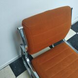 Orange chrome frame armchair