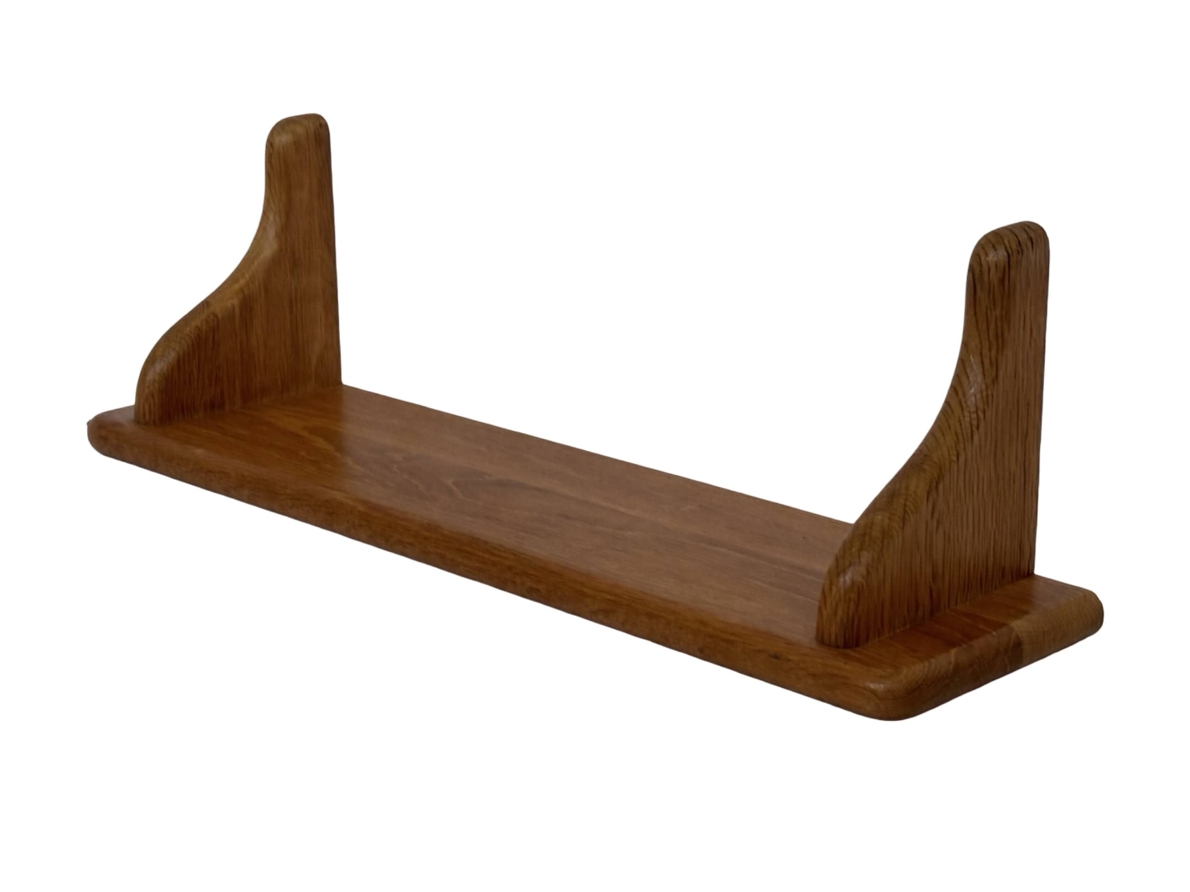 Vintage book shelf wall rack 1970s wood minimalist design