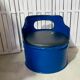 Vintage blue stool, comfortable and full of character.