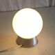 Table lamp in aluminum and white opaline globe – 50s/60s