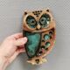 Owl, vintage ceramic wall plaque, Laholm, Sweden, 1970s