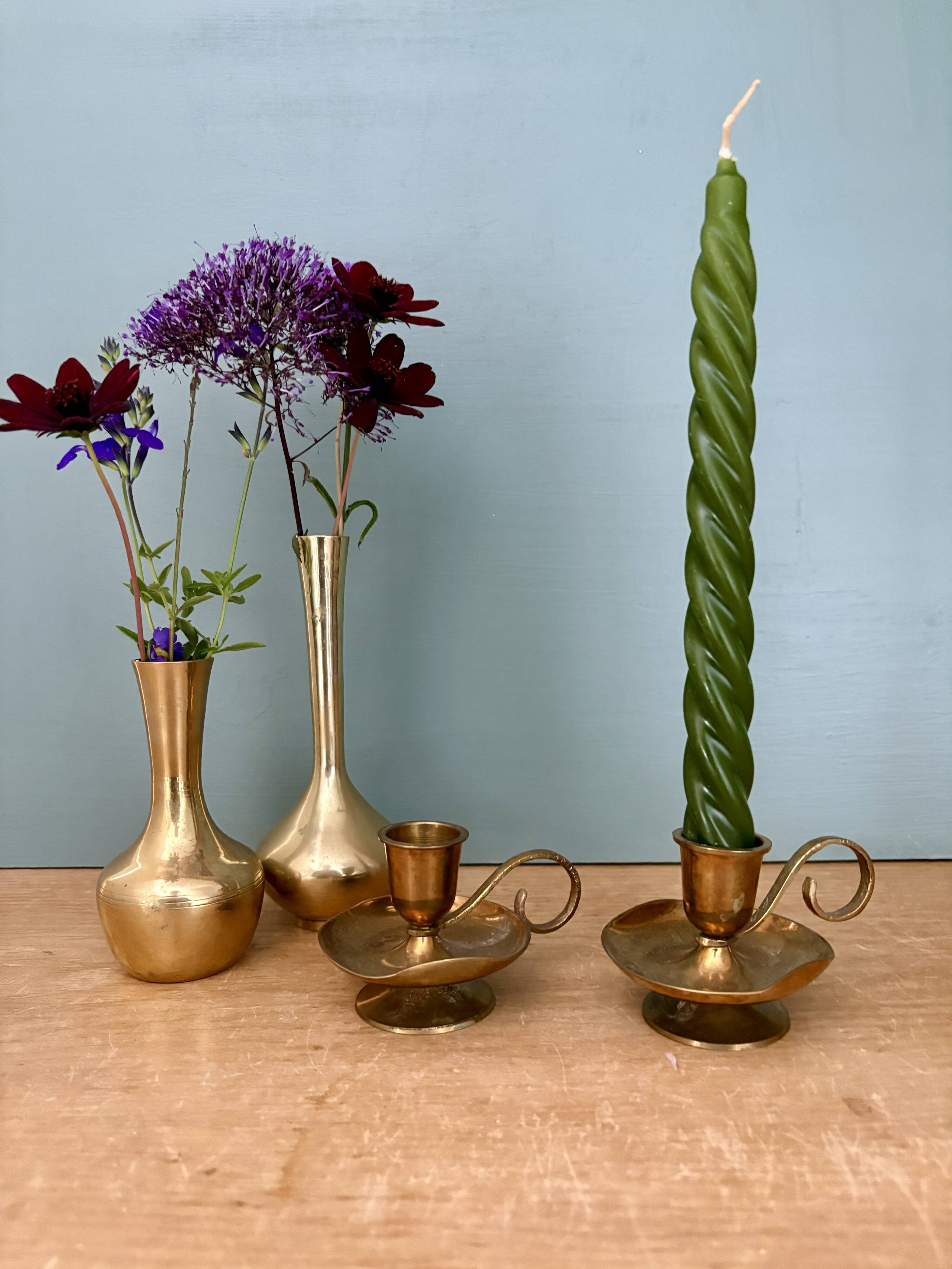 Antique brass candlestick (B3)