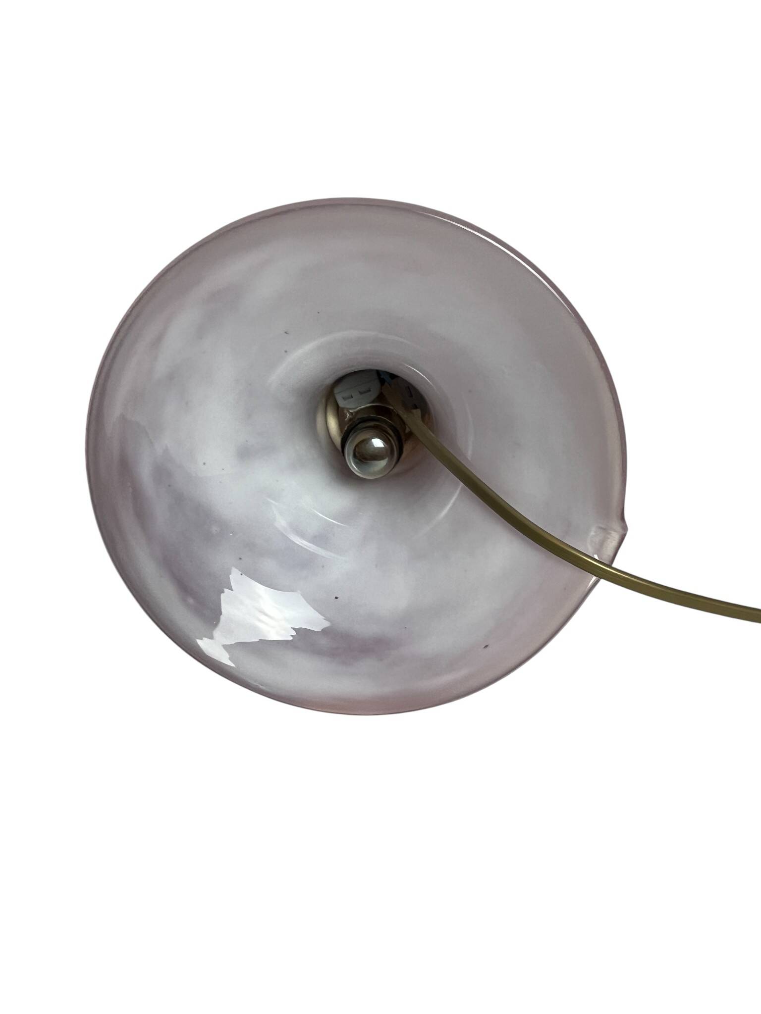 Lampe à poser pied verre Clichy abat-jour XXème