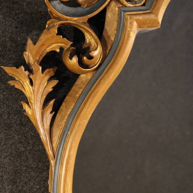 20th century Italian lacquered and gilded Louis XV style mirror