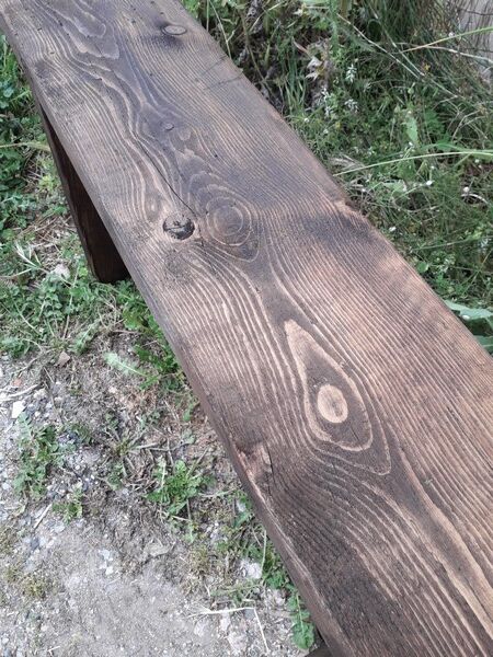 Vintage bench period 1950/60 old solid wood