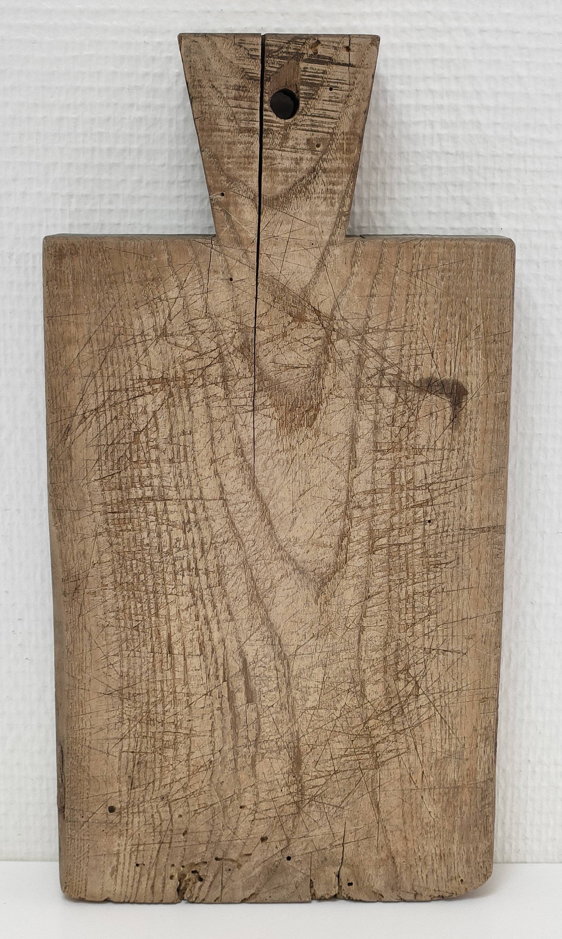 Cutting board solid wood patinated thick early twentieth century