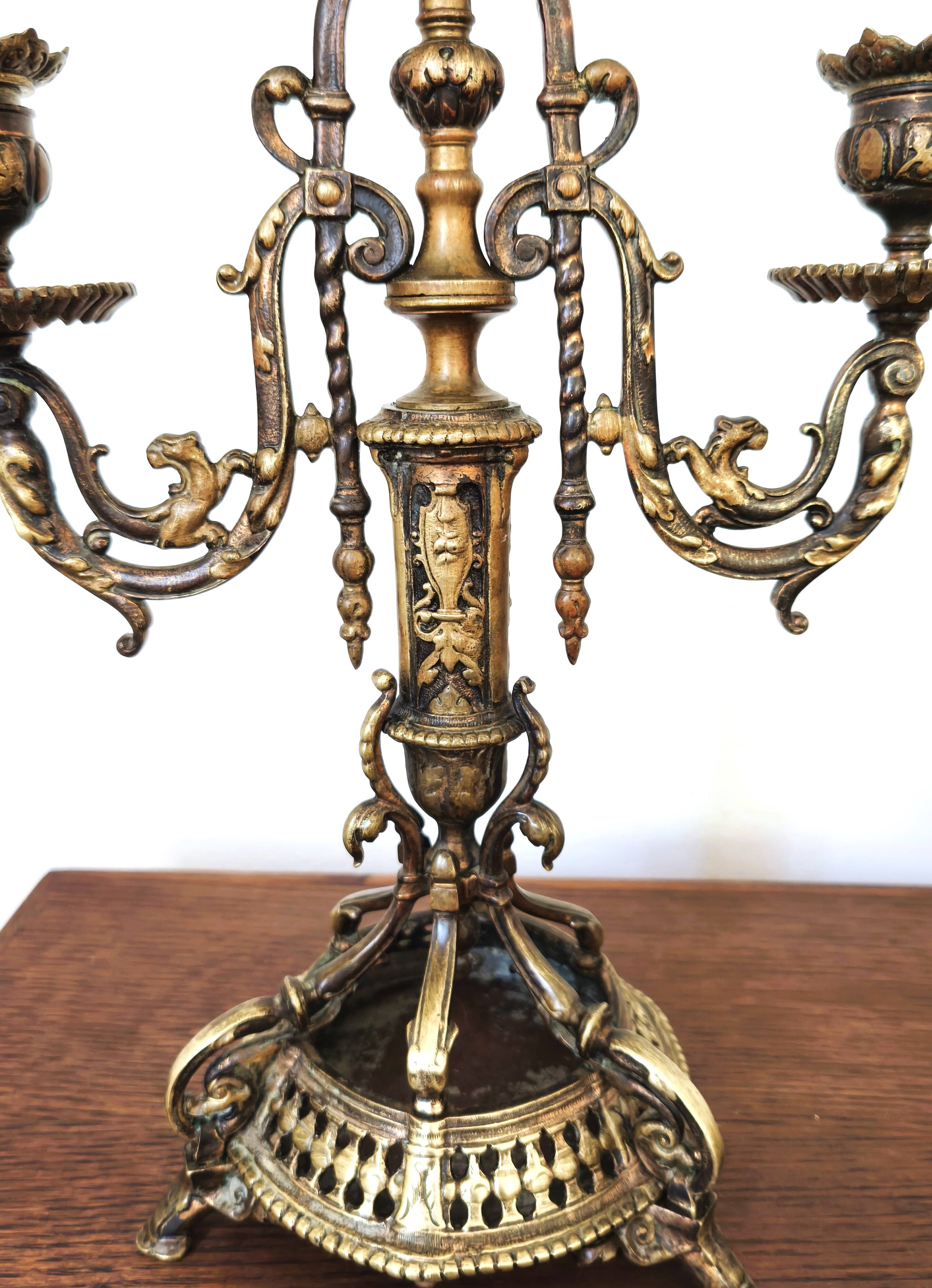 Paire de candélabres en bronze – style Napoléon III, fin XIXe – début XXe