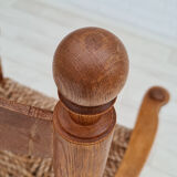 Rocking-chair, oak wood, natural fiber