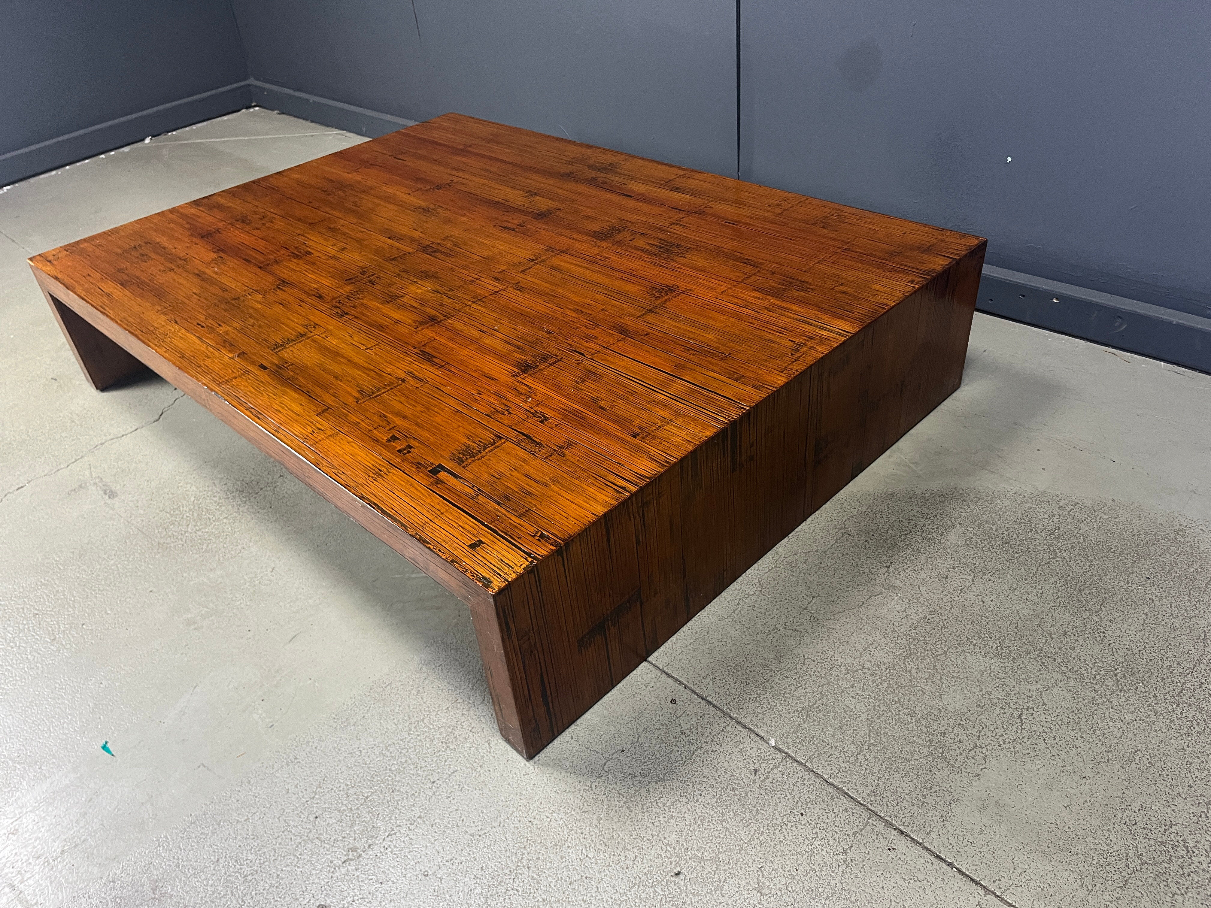 Large coffee table in bamboo attributed to Axel Vervoordt, 1980s