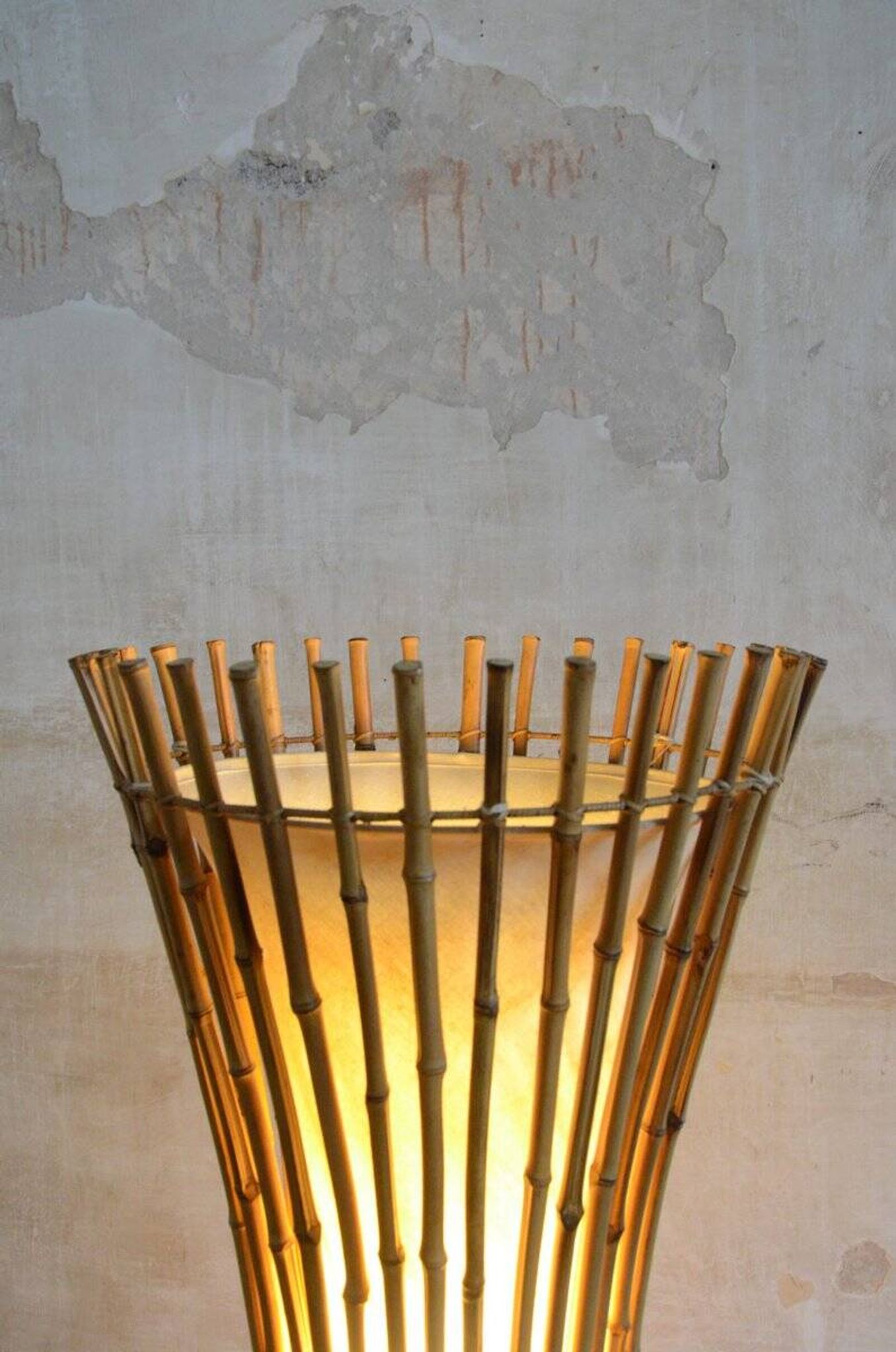 Bamboo floor lamp, 1960s
