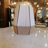 Table lamp woven from cotton and jute thread