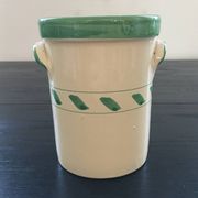 Seau à glace en faïence jaune et verte