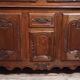 Important two-part Louis XV period solid oak buffet