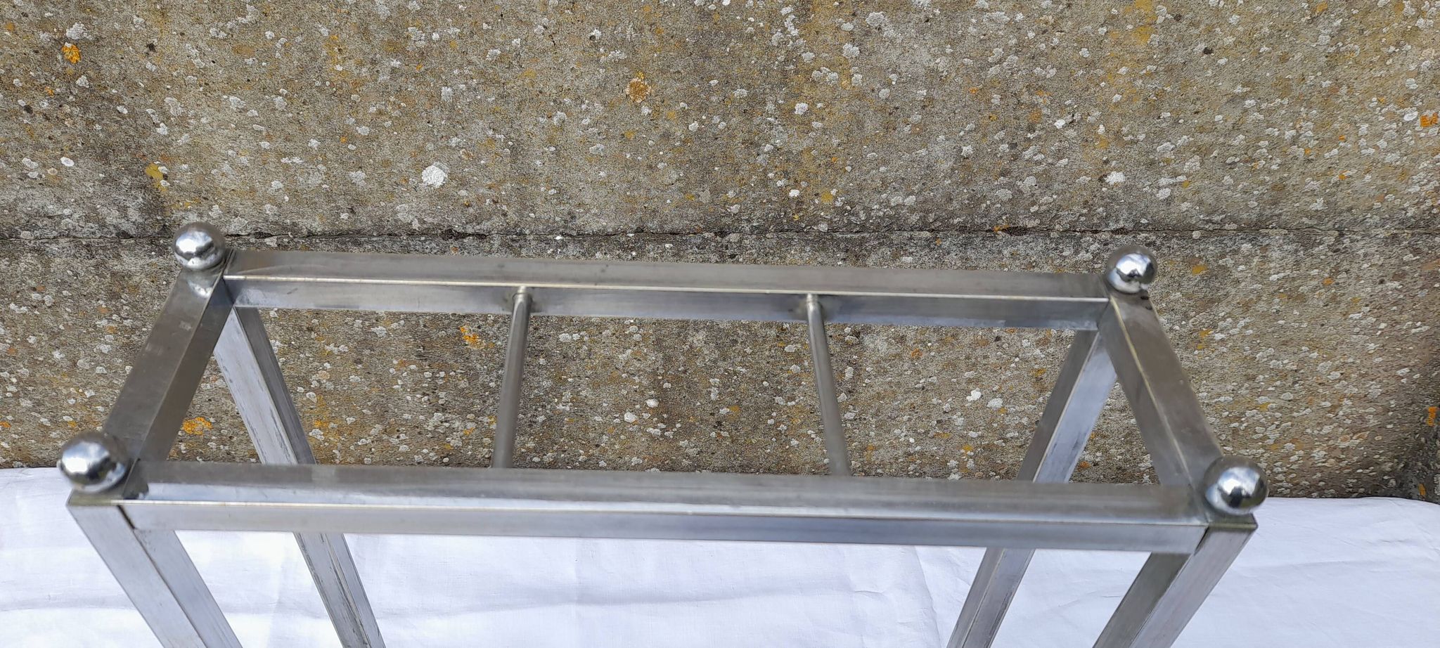 Stainless steel umbrella stand H 45 cm from the 50s