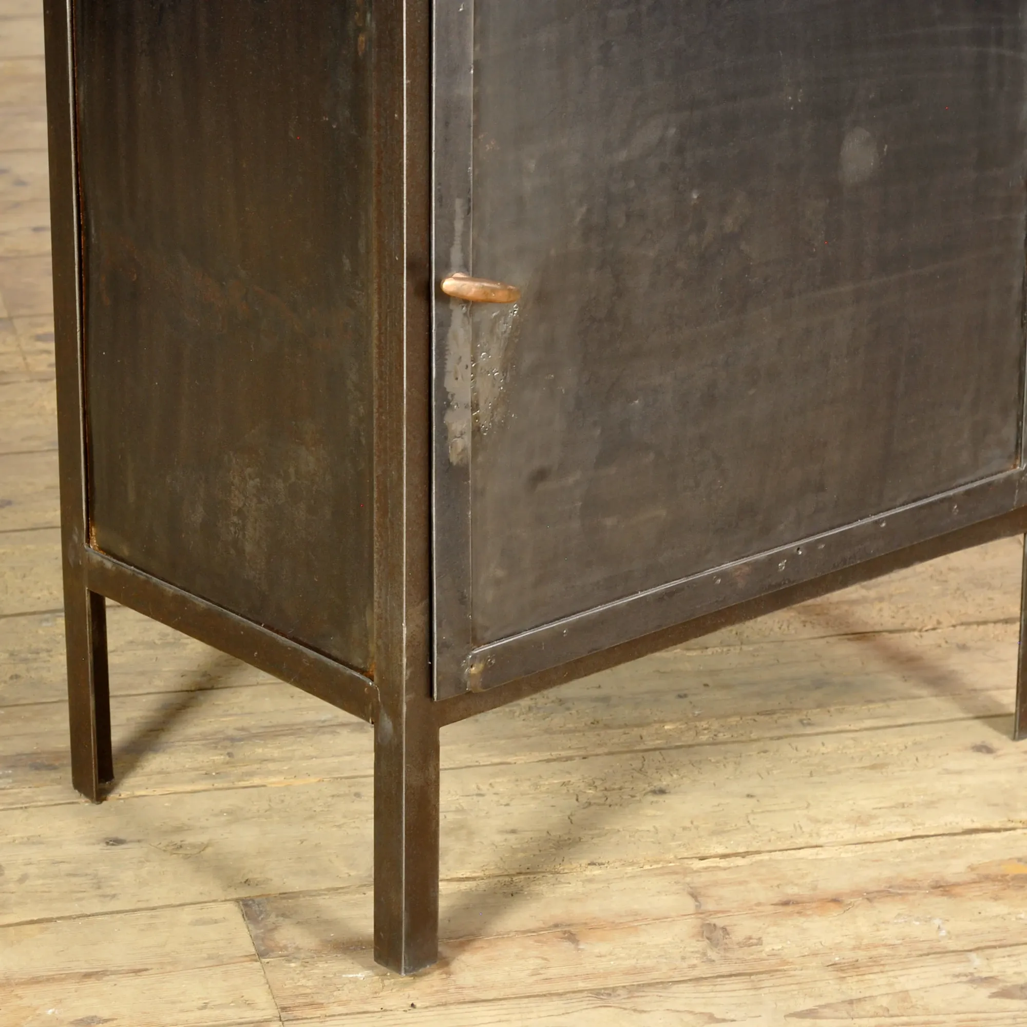 Polished iron medicine cabinet, 1950s