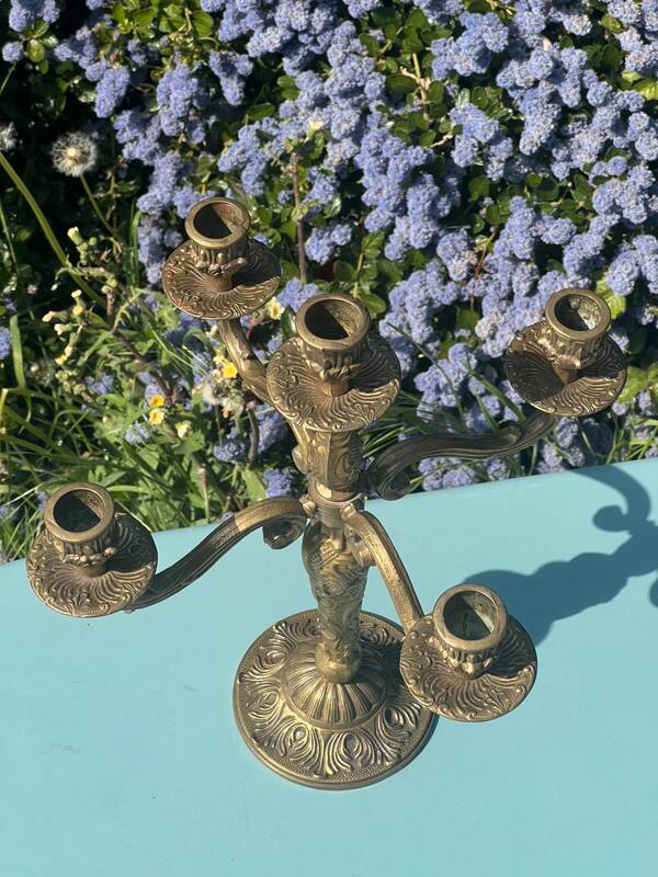 Antique Brass Candlestick – Louis XVI Style, 20th Century