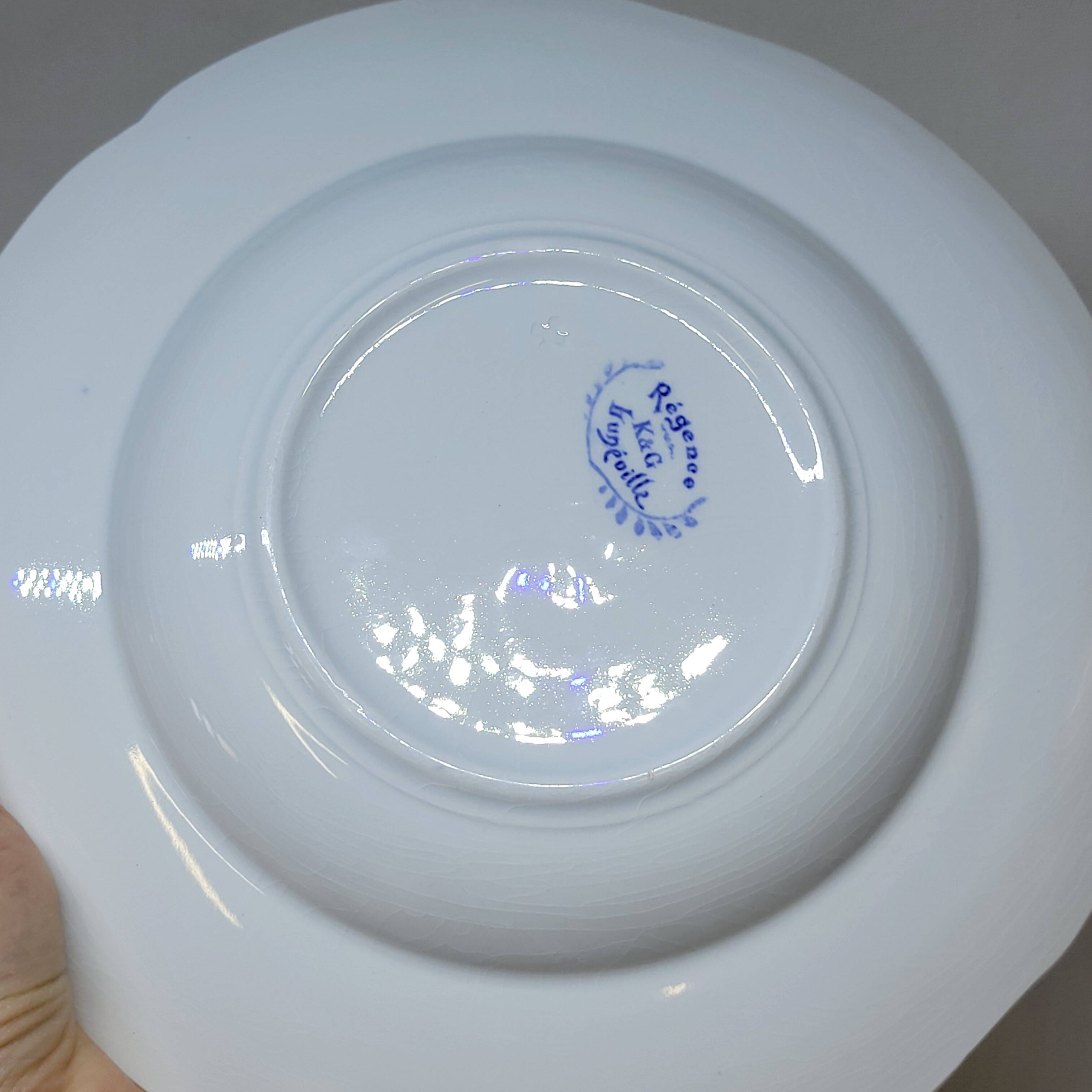 9 Antique KG Lunéville Plates, Regence Model