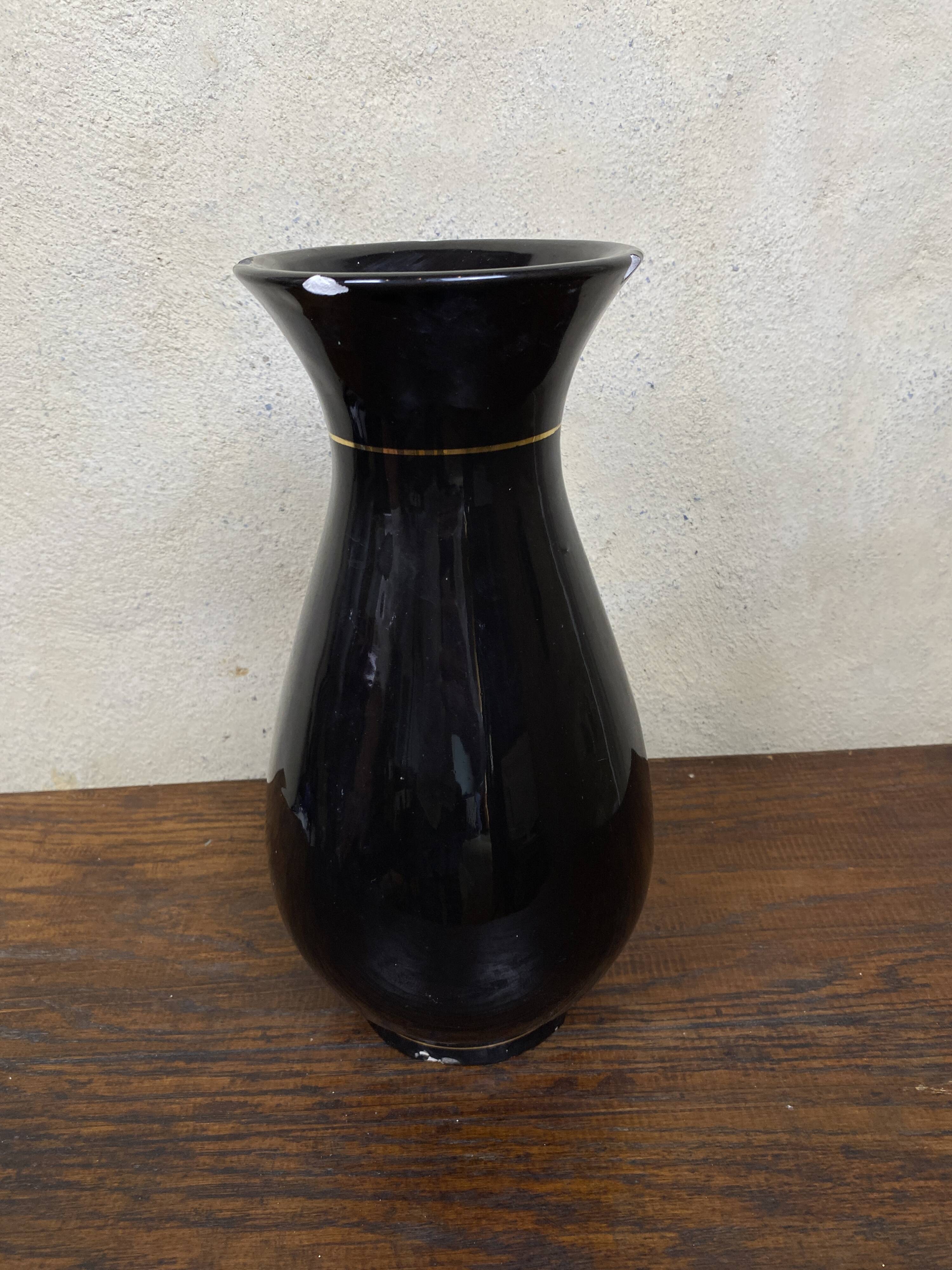 Japanese Asian vase XX black ceramic