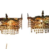 2 appliques Strass - dorées - Années 60