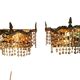 2 appliques Strass - dorées - Années 60