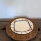 Set of 7 presentation plates in wicker rattan cannage