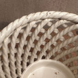 Vintage woven ceramic cache-pot