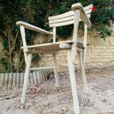 Ensemble d'assises  de jardin 4 fauteuils et 1 chaise - en bois