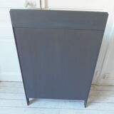 Vintage bookcase grey slate waxed