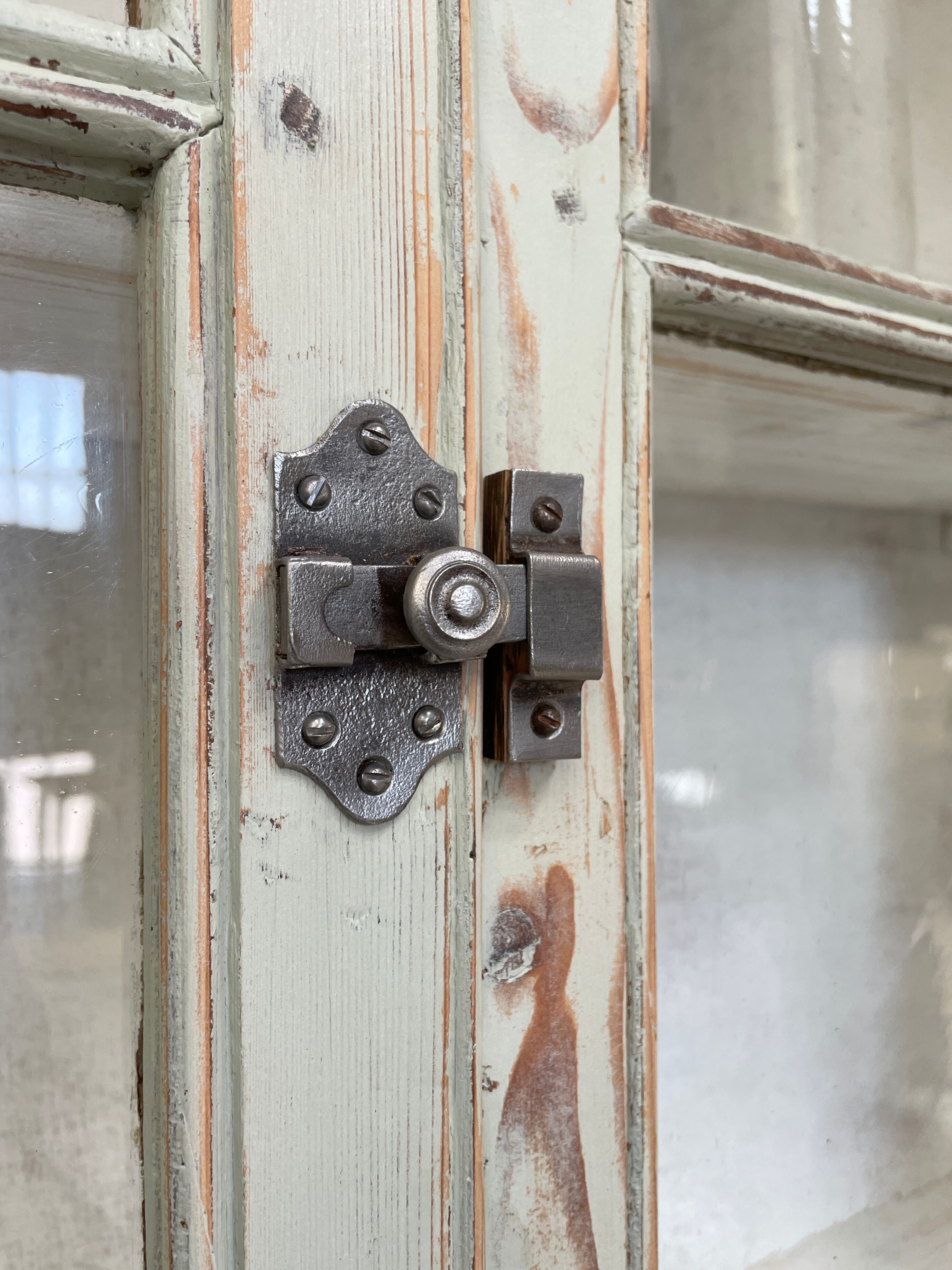 Furniture two body showcase, around 1900.