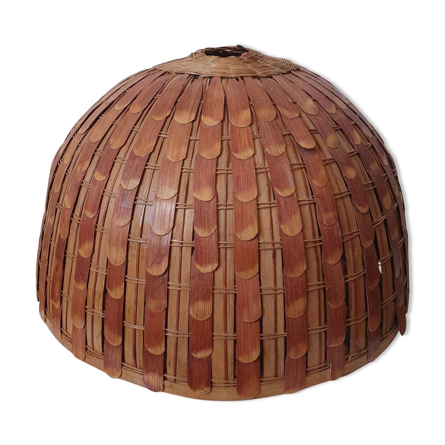 Ball wicker and rattan hanging lamp