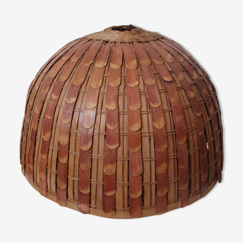 Ball wicker and rattan hanging lamp