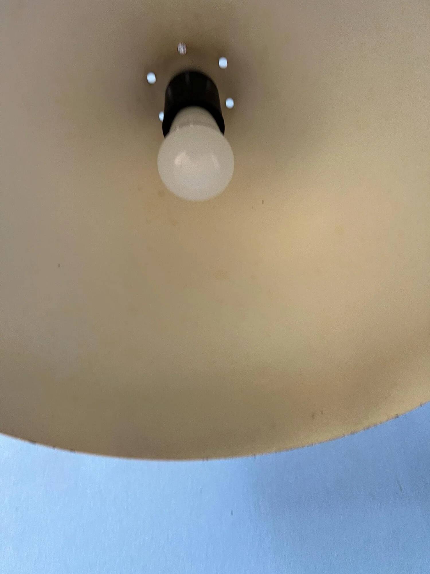 Big vintage red metal space age pendant lamp