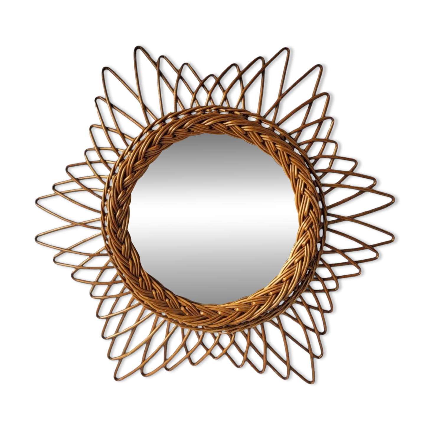Rattan Sun Mirror