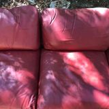 Red leather sofa