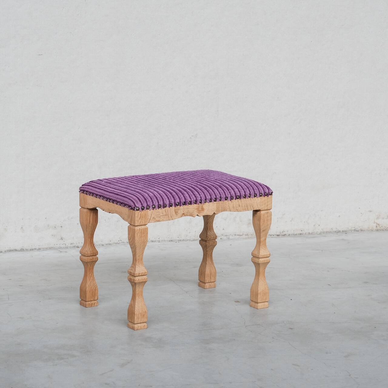 Oak Danish Mid-Century Stool style Henning Kjaernulf