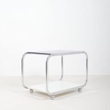 Vintage serving trolley with chrome and glass, 1970s