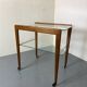 Mid-century scandinavian teak and glass trolley side table, 1950s