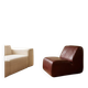 Paire de chauffeuses modulaires vintage en simili-cuir bordeaux - Années 70