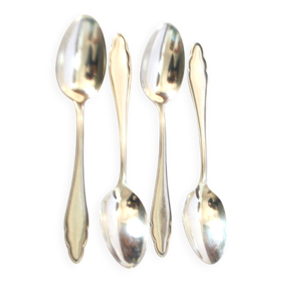 4 cuillères à dessert modernistes en métal argenté chantourné DEETJEN