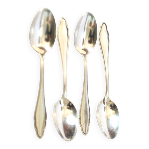 4 cuillères à dessert modernistes en métal argenté chantourné DEETJEN